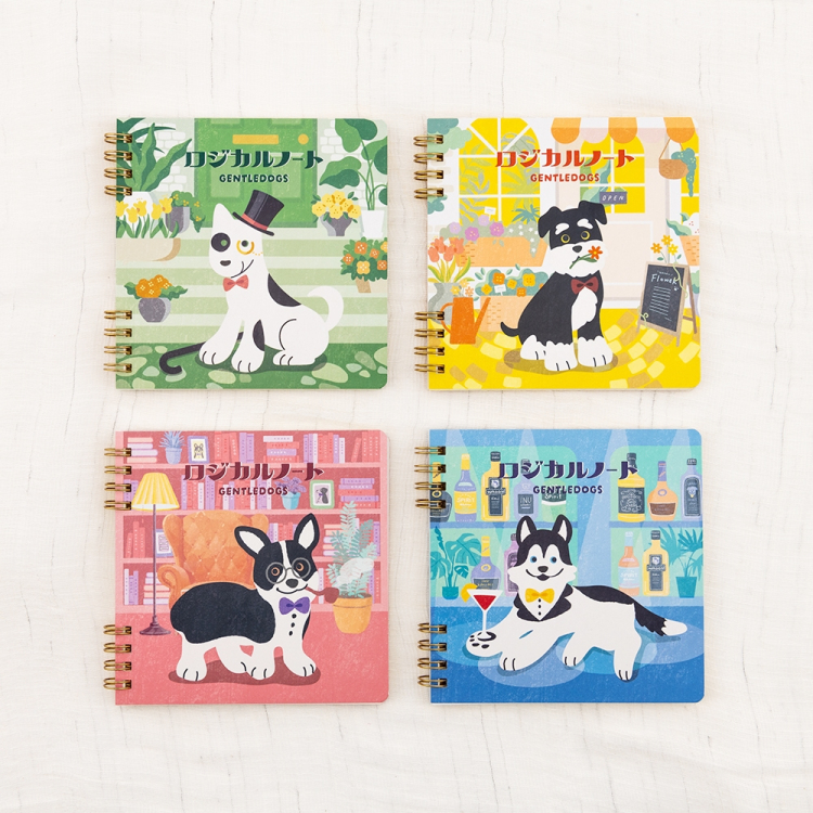 ナカバヤシ ロジカルWリング B6 方眼 GentleDogs 2 NW-B611SQ-2