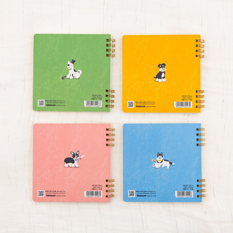 ナカバヤシ ロジカルWリング B6 方眼 GentleDogs 2 NW-B611SQ-2