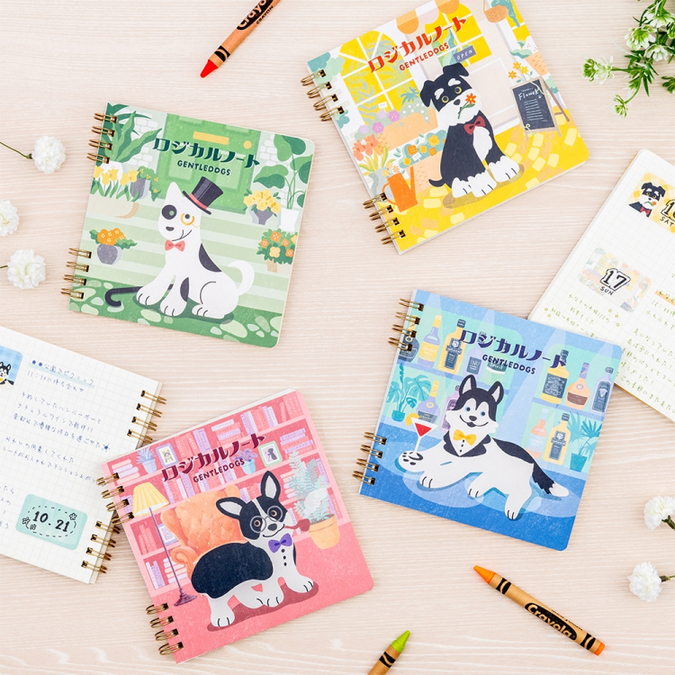 ナカバヤシ ロジカルWリング B6 方眼 GentleDogs 3 NW-B611SQ-3