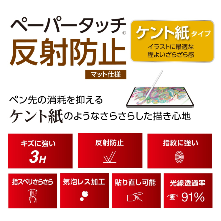 ナカバヤシ iPadAir13フィルム/ペーパータッチケント紙タイプ TBF-IPA242FLGPK (tm)