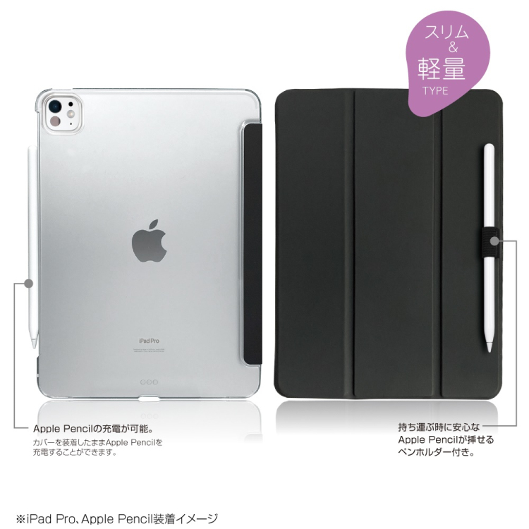 ナカバヤシ iPadPro11用軽量ハードケースカバー/ブラック TBC-IPP24100BK (tm)