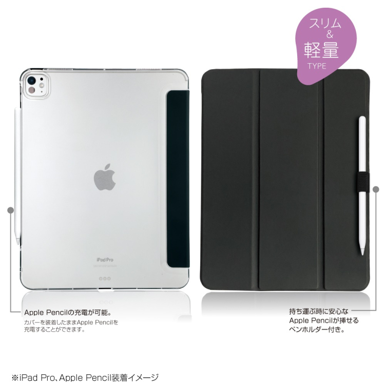 ナカバヤシ iPadPro13用軽量ハードケースカバー/ブラック TBC-IPP24300BK (tm)