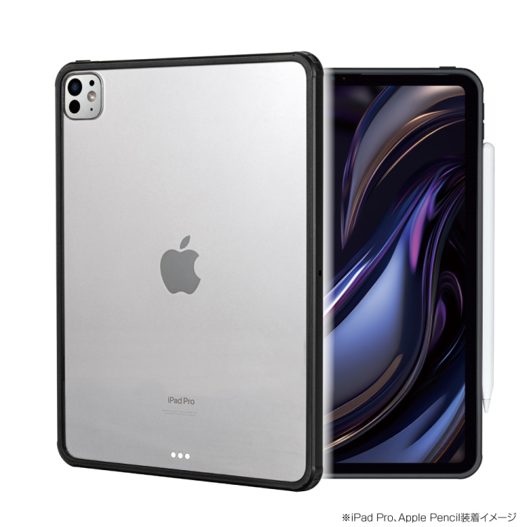 ナカバヤシ iPadPro11用衝撃吸収背面ケース/ブラック TBC-IPP24103BK (tm)