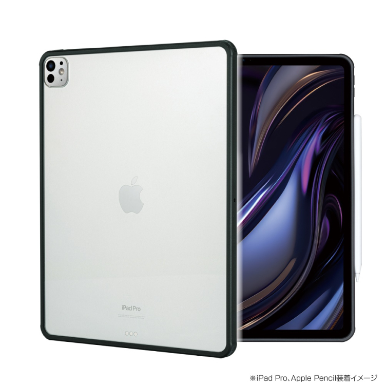 ナカバヤシ iPadPro13用衝撃吸収背面ケース/ブラック TBC-IPP24303BK (tm)