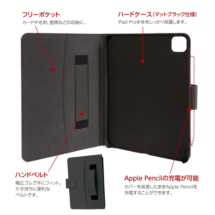 ナカバヤシ iPadPro11用PUレザージャケット/ブラック TBC-IPP24108BK (tm)