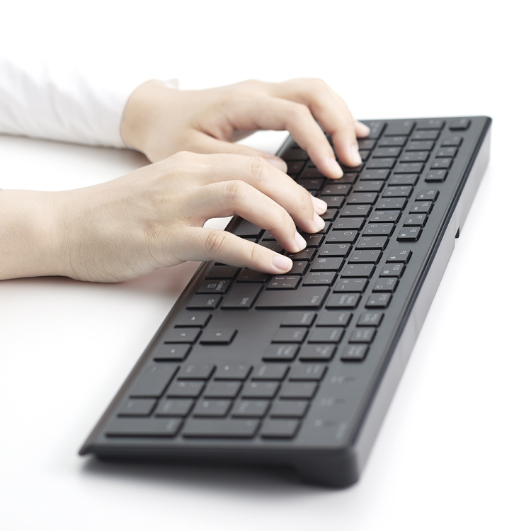 ナカバヤシ 無線静音フルキーボード(テンキー付)/ブラック FKB-R249BK (tm)