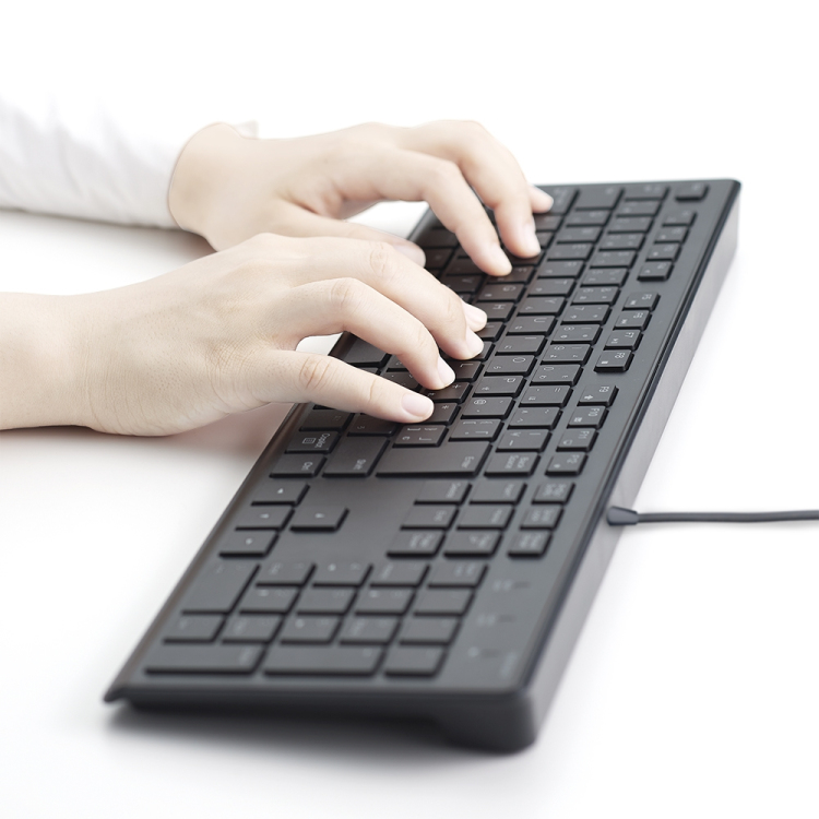 ナカバヤシ 有線静音フルキーボード(テンキー付)/ブラック FKB-U250BK (tm)