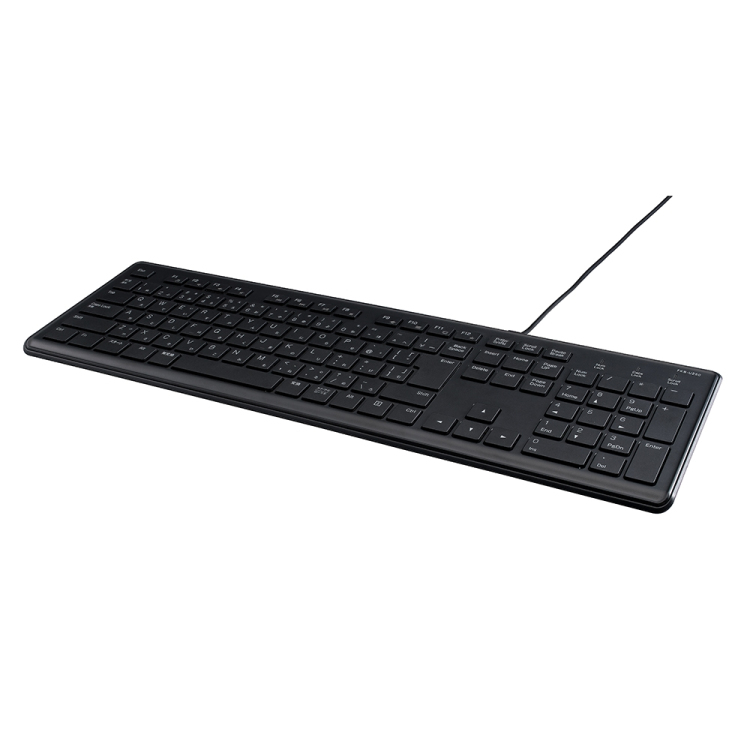 ナカバヤシ 有線静音フルキーボード(テンキー付)/ブラック FKB-U250BK (tm)