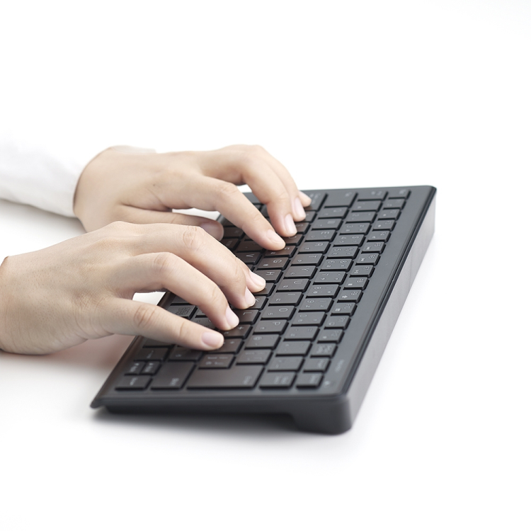 ナカバヤシ 無線静音ミニキーボード(テンキーなし)/ブラック FKB-R251BK (tm)