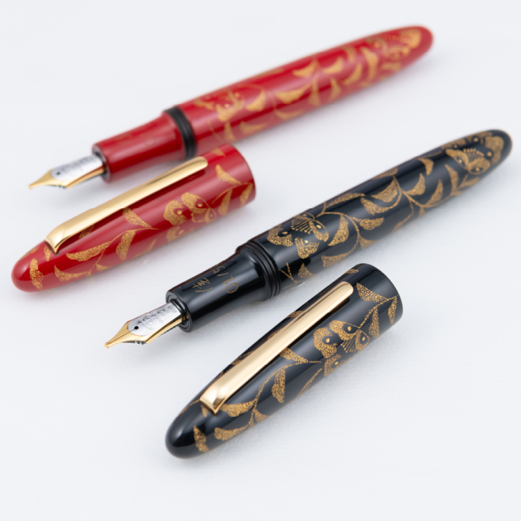 ナカバヤシ TACCIA 宝相華 沈金漆万年筆 丹麗-MF THO-18F-TR-MF