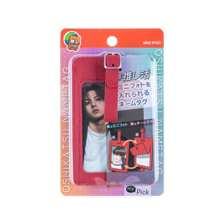 ナカバヤシ ミニフォトを入れられるネームタグ/レッド MBZ-RT01RD