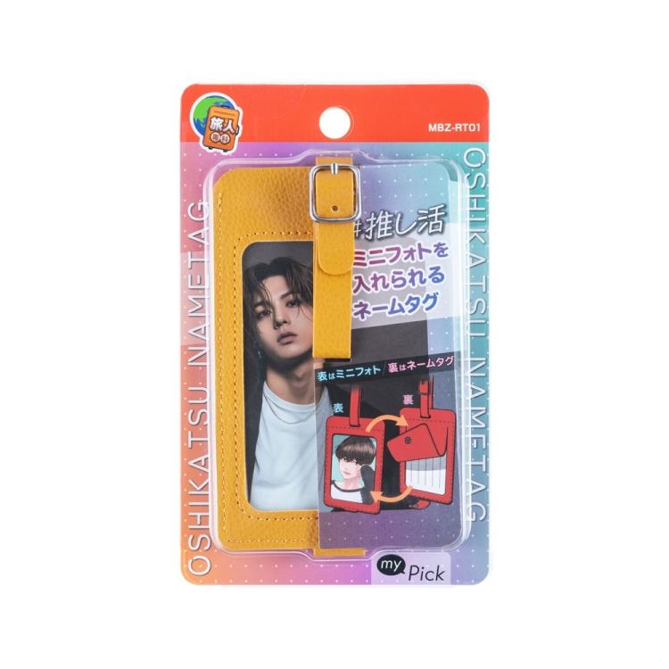 ナカバヤシ ミニフォトを入れられるネームタグ/イエロー MBZ-RT01YL