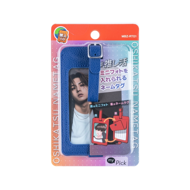 ナカバヤシ ミニフォトを入れられるネームタグ/ブルー MBZ-RT01BL