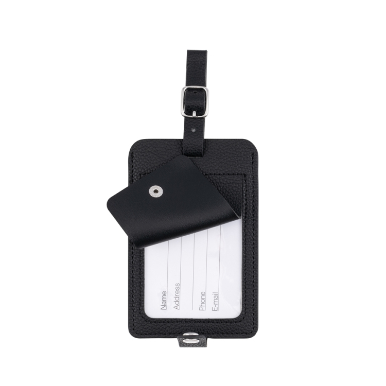 ナカバヤシ ミニフォトを入れられるネームタグ/ブラック MBZ-RT01BK