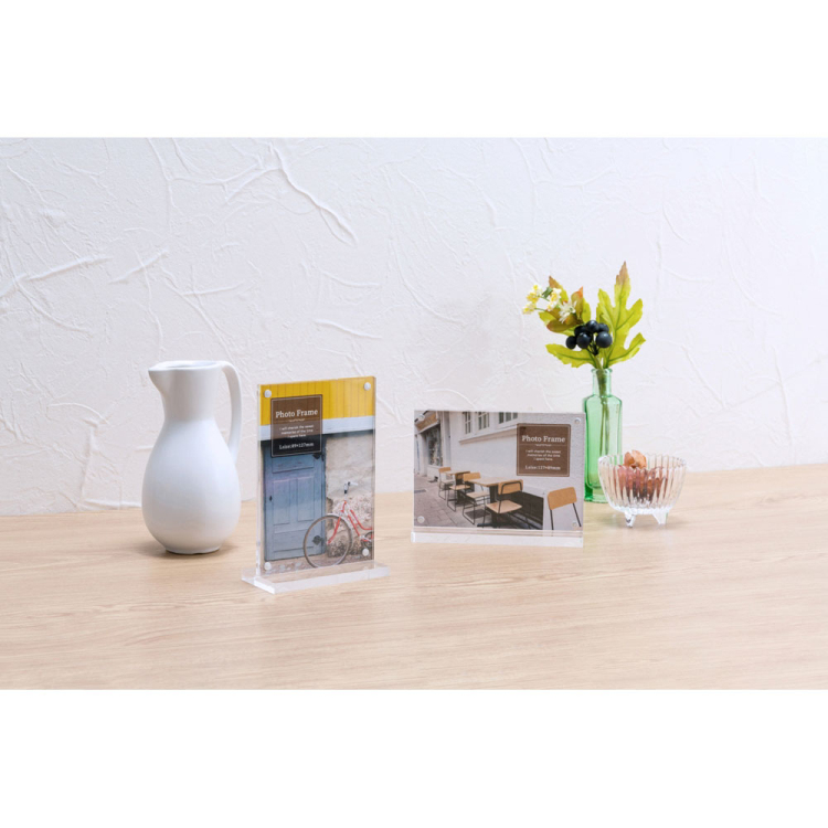 ナカバヤシ アクリルマグネットスタンドフォトフレーム/Lヨコ F-AC-105-L