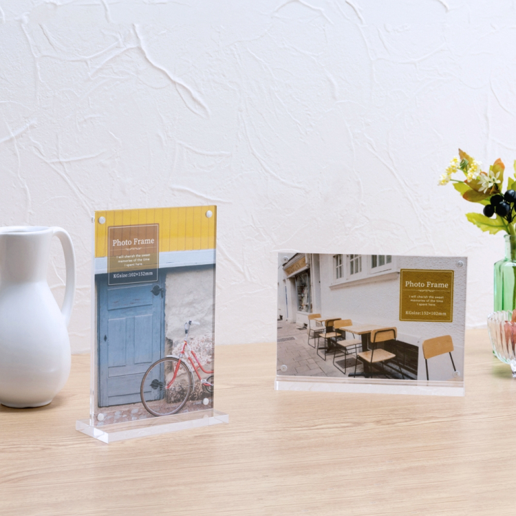 ナカバヤシ アクリルマグネットスタンドフォトフレーム/KGタテ F-AC-106-KG