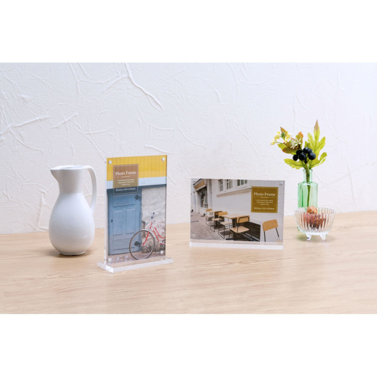 ナカバヤシ アクリルマグネットスタンドフォトフレーム/KGヨコ F-AC-107-KG