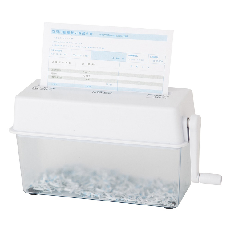 ナカバヤシ クルッキル クロス ハンドシュレッダ NSH-E02WH ホワイト