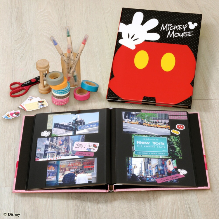 ナカバヤシ ディズニーキャラクター フエルアルバムA4/100年台紙ブラック/パーツミッキー アH-A4D-101-1 ミッキーマウス