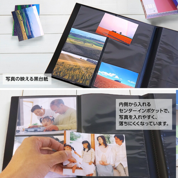 ナカバヤシ ポケットアルバム フォトグラフィリア/PHOTO GRAPHILIA L判3段×2列240枚 PH6L-1024-R レッド