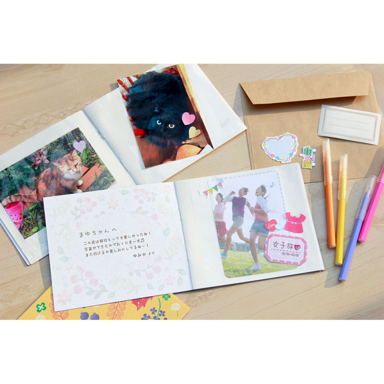 ナカバヤシ スクエアアルバム/L判12枚収納 1冊・封筒付き ア-SPL-120-W ホワイト