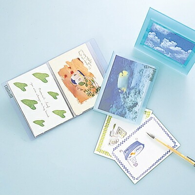 ナカバヤシ プチクルール ポストカードファイル A6 HCC-A6-B ブルー