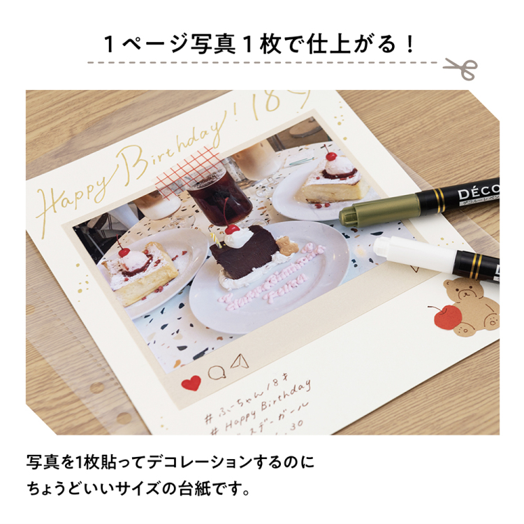 ナカバヤシ デコルーレ/スクラップカードアルバム/フローラルピンク A-SCY-120-P