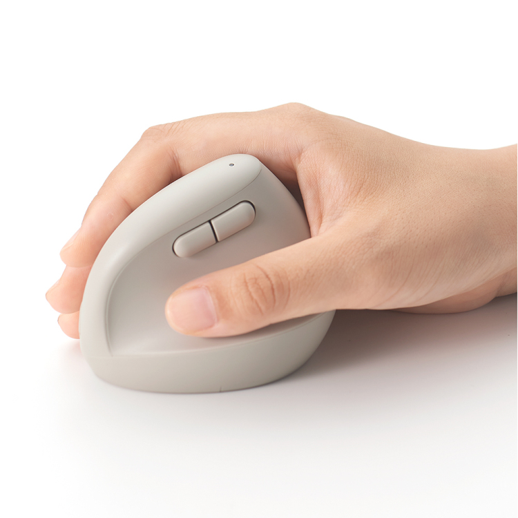 ナカバヤシ 無線ミニエルゴ静音5ボタンBlueLEDマウス/グレージュ MUS-RKF222GY (tm)