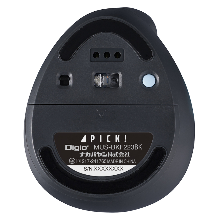 ナカバヤシ BTミニエルゴ静音5ボタンBlueLEDマウス/ブラック MUS-BKF223BK (tm)