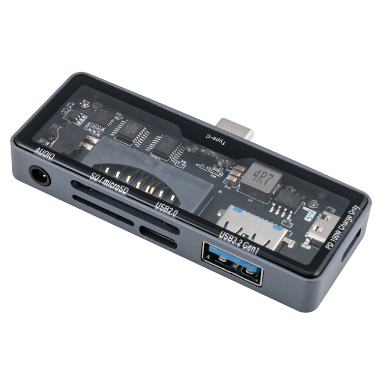 ナカバヤシ PD対応Type-Cスケルトンコンボハブ/グレー COM-C3SD163GY (tm)