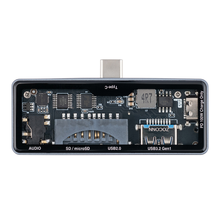 ナカバヤシ PD対応Type-Cスケルトンコンボハブ/グレー COM-C3SD163GY (tm)