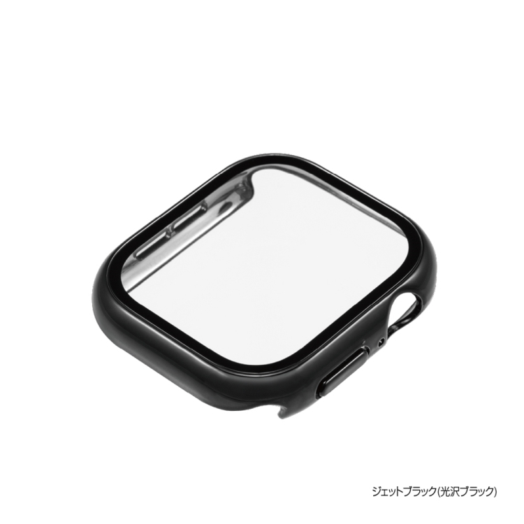 ナカバヤシ AppleWatch 46mm ガラス+ケース/ジェットブラック SMWC-AW461BK　(tm)