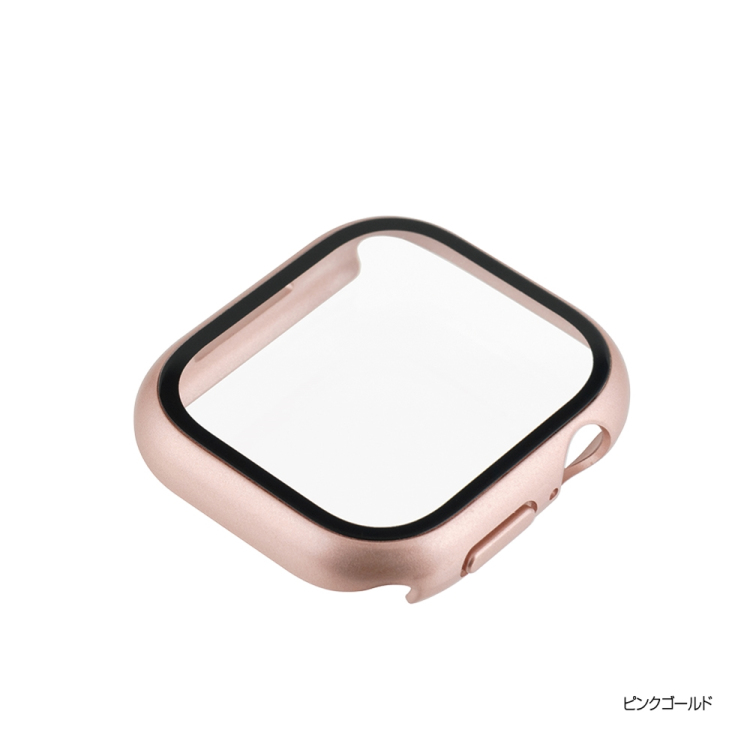 ナカバヤシ AppleWatch 46mm ガラス+ケース/ピンクゴールド SMWC-AW461PG　(tm)