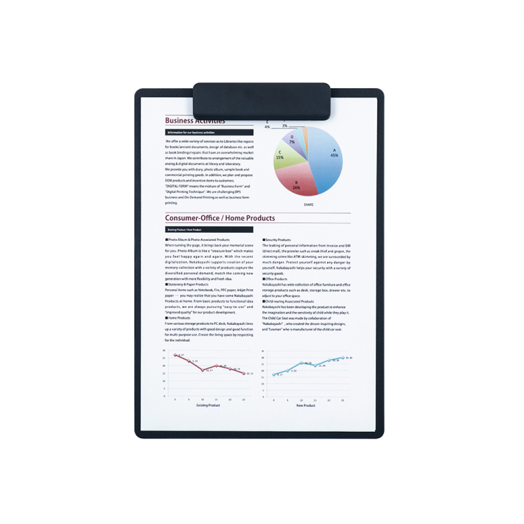 ナカバヤシ タテヨコ兼用クリップボード/シフテ/A4/フルブラック QB-SFTA4-D