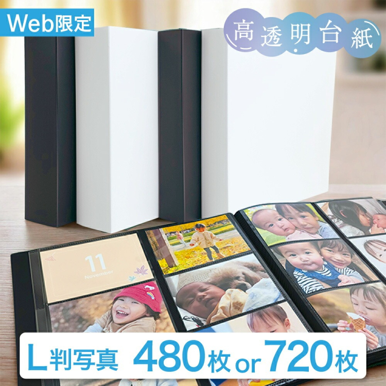 【WEB限定】 ナカバヤシ シンプルカラーポケットアルバム L 判480枚収納 IT-SCV6L-480-W ホワイト