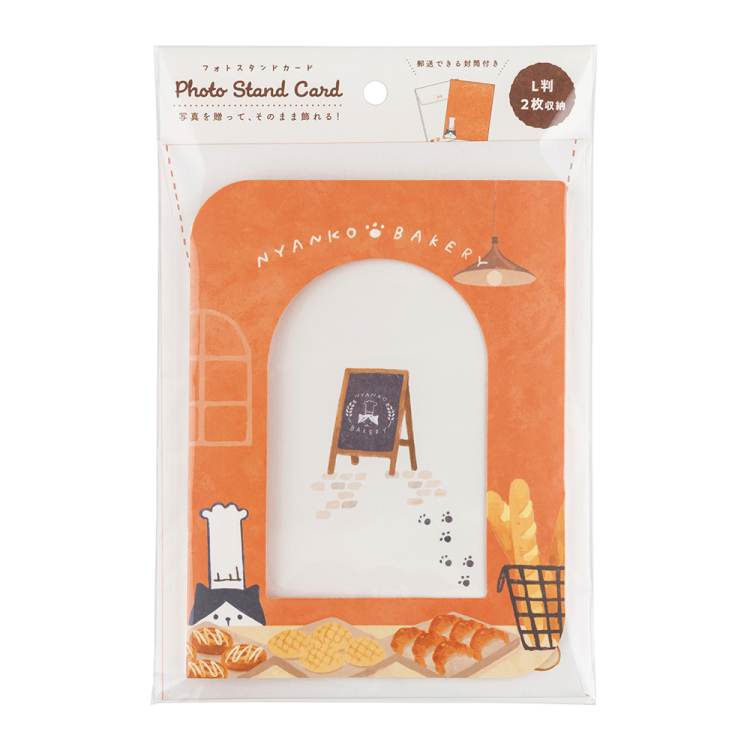 ナカバヤシ フォトスタンドカード/L判/ねこ PSTC-L-101-1