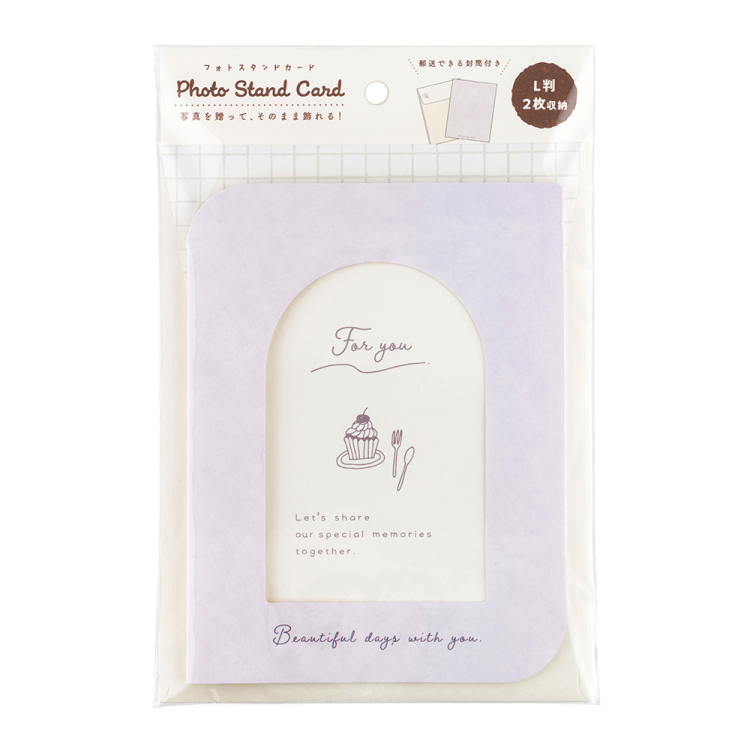 ナカバヤシ フォトスタンドカード/L判/ケーキ PSTC-L-101-4