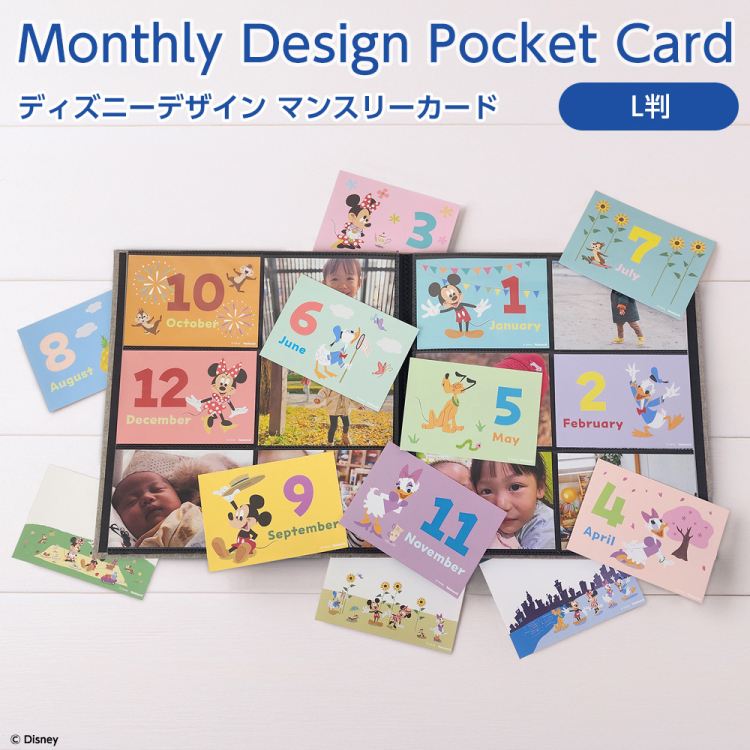 【WEB限定品】 ディズニー マンスリー デザインポケットカード L判 IT-DPCM-D-L-01 ミッキー&フレンズ1