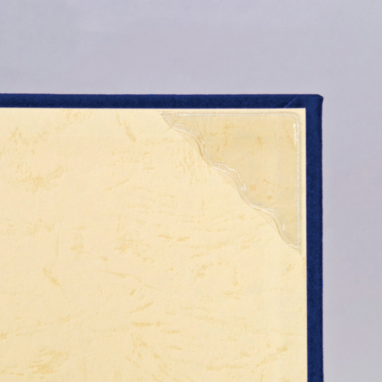 ナカバヤシ 証書ファイル(コーナー後付) 布クロス貼り(スエード調)タイプ A4判 FSS-A4C-B 紺の商品画像2枚目