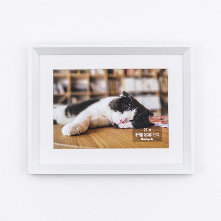 ナカバヤシ 木製写真額／２Ｌ／ホワイト F-SW-118-W