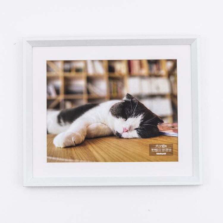 ナカバヤシ 木製写真額／六ツ切／ホワイト F-SW-119-W