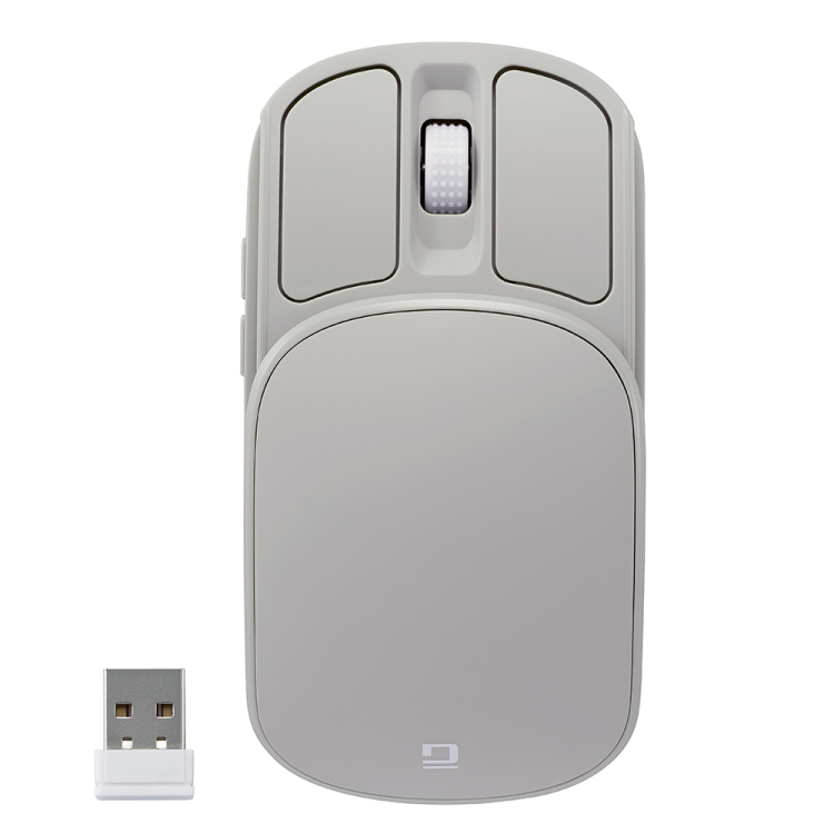 ナカバヤシ 無線充電式スライド静音5ボタンBlueLEDマウス/グレージュ MUS-RKF235GY (tm)の商品画像5枚目