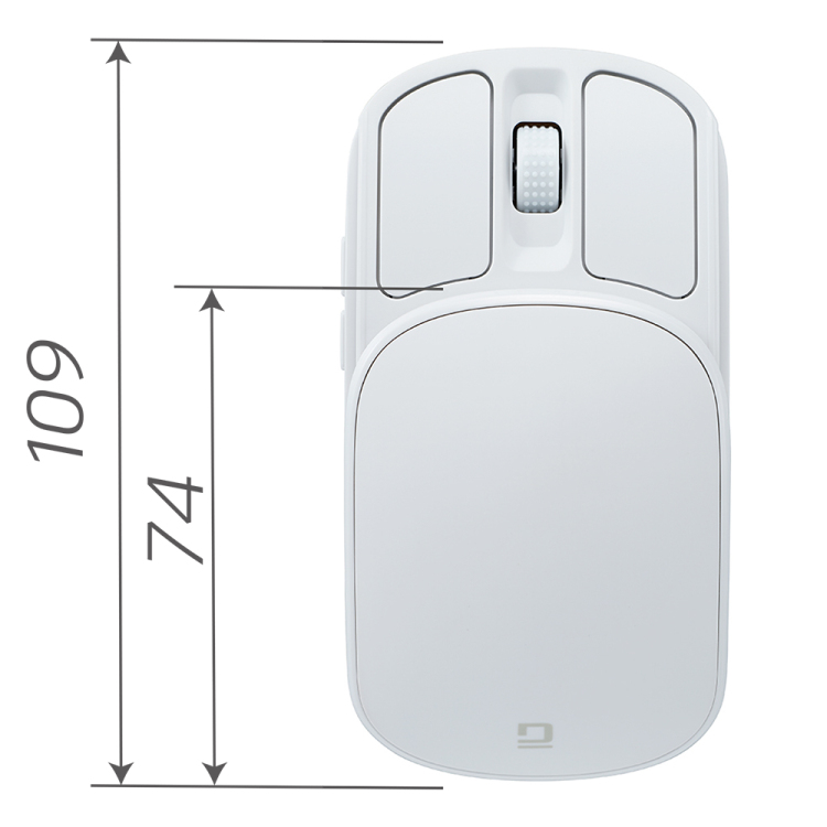 ナカバヤシ 無線充電式スライド静音5ボタンBlueLEDマウス/ホワイト MUS-RKF235W (tm)の商品画像3枚目