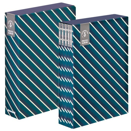 ナカバヤシ 5冊組ポケットアルバム270枚/ストライプ/ブルー5PL-270-33-B