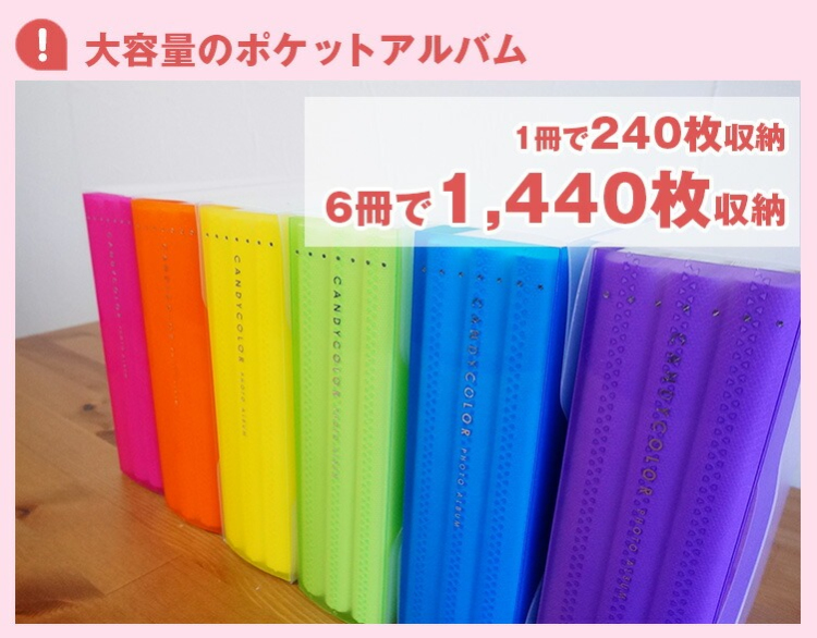 ナカバヤシ キャンディカラー 240 ポケットアルバム L判240枚収納 アカ-CPL-240-B ブルーの商品画像5枚目
