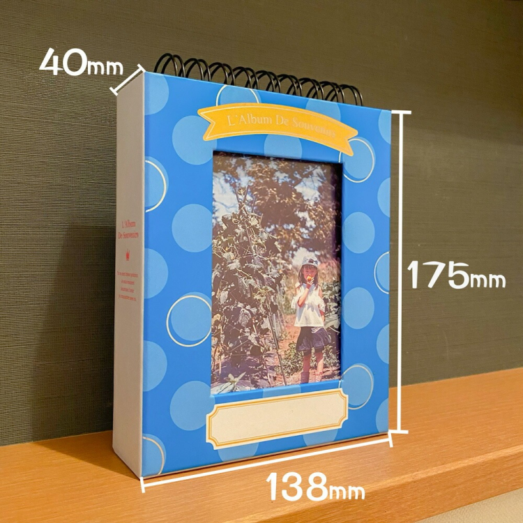 【アルバムの日記念特価】アルバム ナカバヤシ フォトランク フレームケースアルバム タテ型 L判1段60枚 ポケットアルバム A-FTPT-301-B ブルーの商品画像5枚目