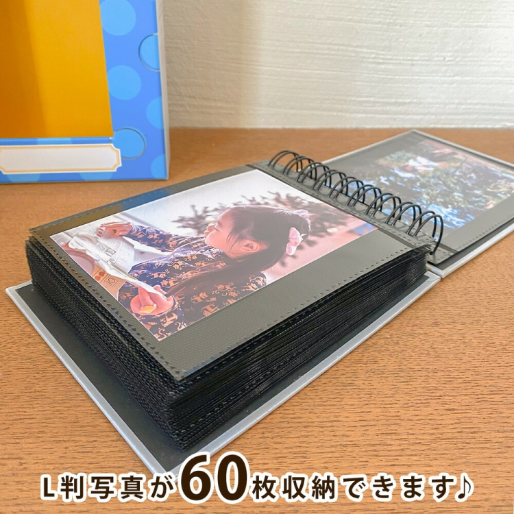 【アルバムの日記念特価】アルバム ナカバヤシ フォトランク フレームケースアルバム タテ型 L判1段60枚 ポケットアルバム A-FTPT-301-B ブルーの商品画像8枚目