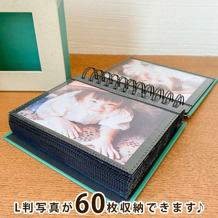 【アルバムの日記念特価】アルバム ナカバヤシ フォトランク フレームケースアルバム L判1段60枚 ポケットアルバム A-FTPC-102-G グリーンの商品画像8枚目