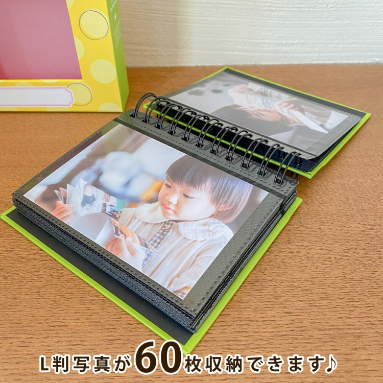 アルバム ナカバヤシ フォトランク フレームケースアルバム L判1段60枚 ポケットアルバム A-FTPC-103-Y イエローの商品画像8枚目