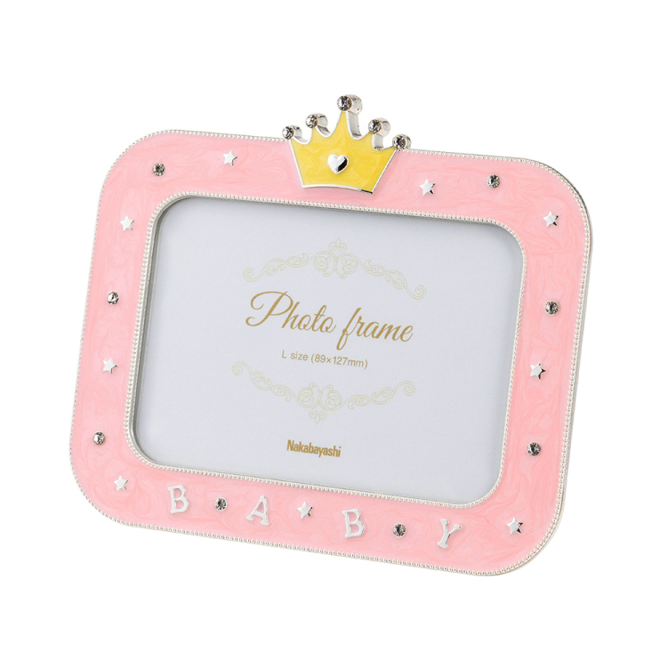 ナカバヤシ フォトフレーム/金属製/ベビー/L/ピンク F-TA-117-Pの商品画像2枚目